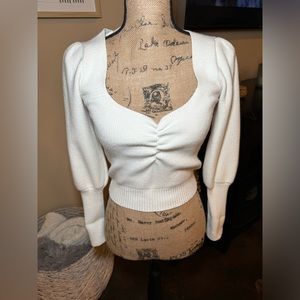 A Fathers Love Cream Cropped Sweater